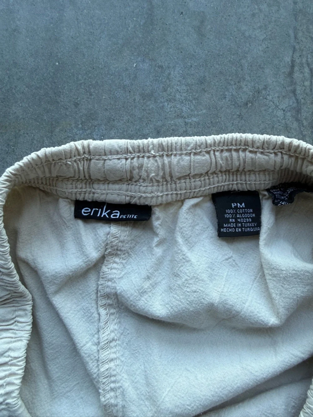 Erika Women’s Cotton Drawstring Shorts - Light Cream - Picture 8 of 8